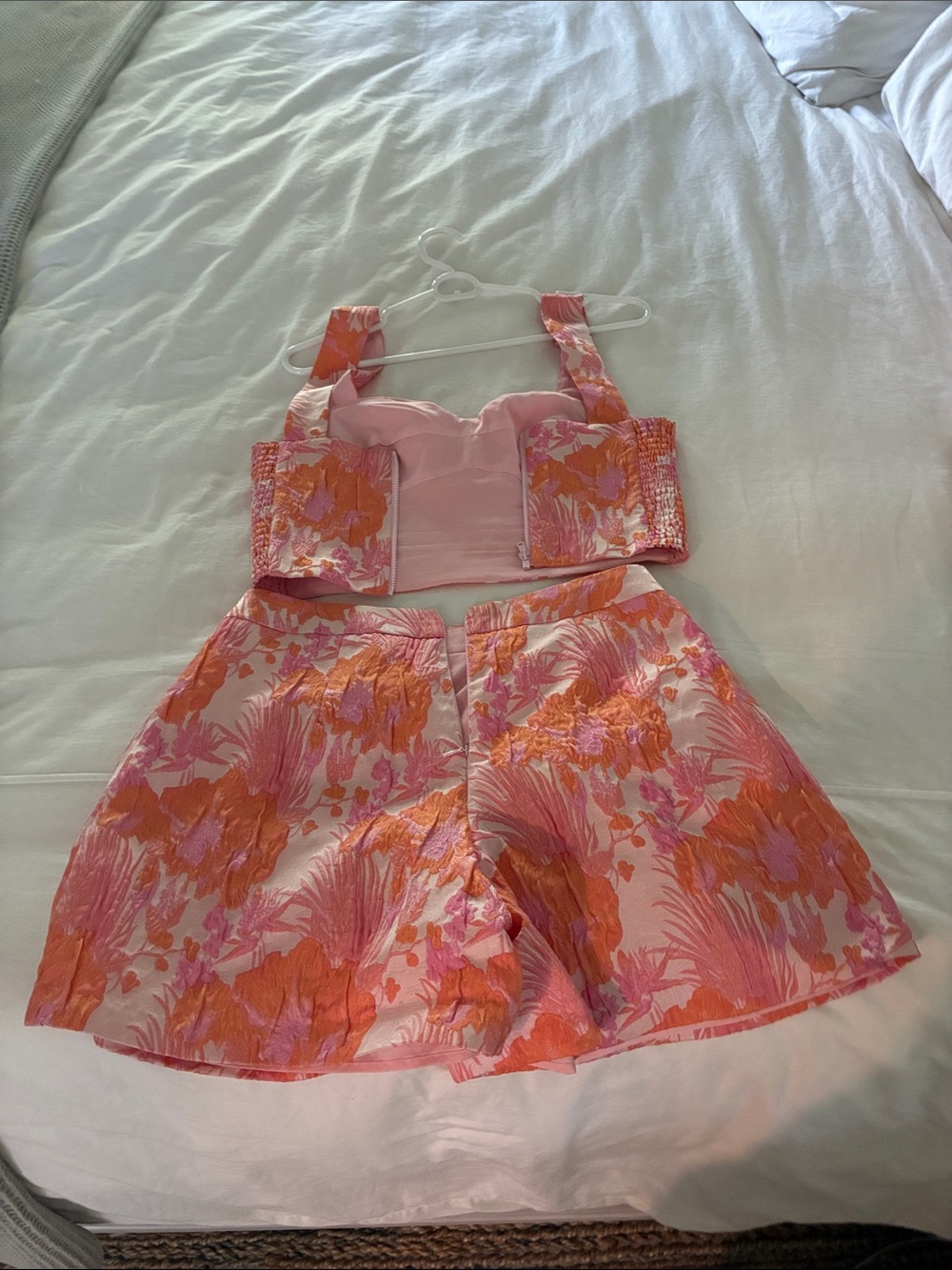 Amanda Uprichard Pink and Orange Floral Short Set - Womens - Picture 7 of 10